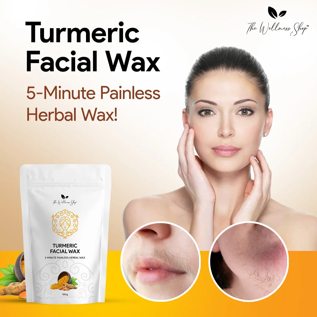 Naturalwax™ Turmeric Facial Wax - 5 Minute Painless Herbal Wax Powder (buy 1 get 1 free) (Free Brush)